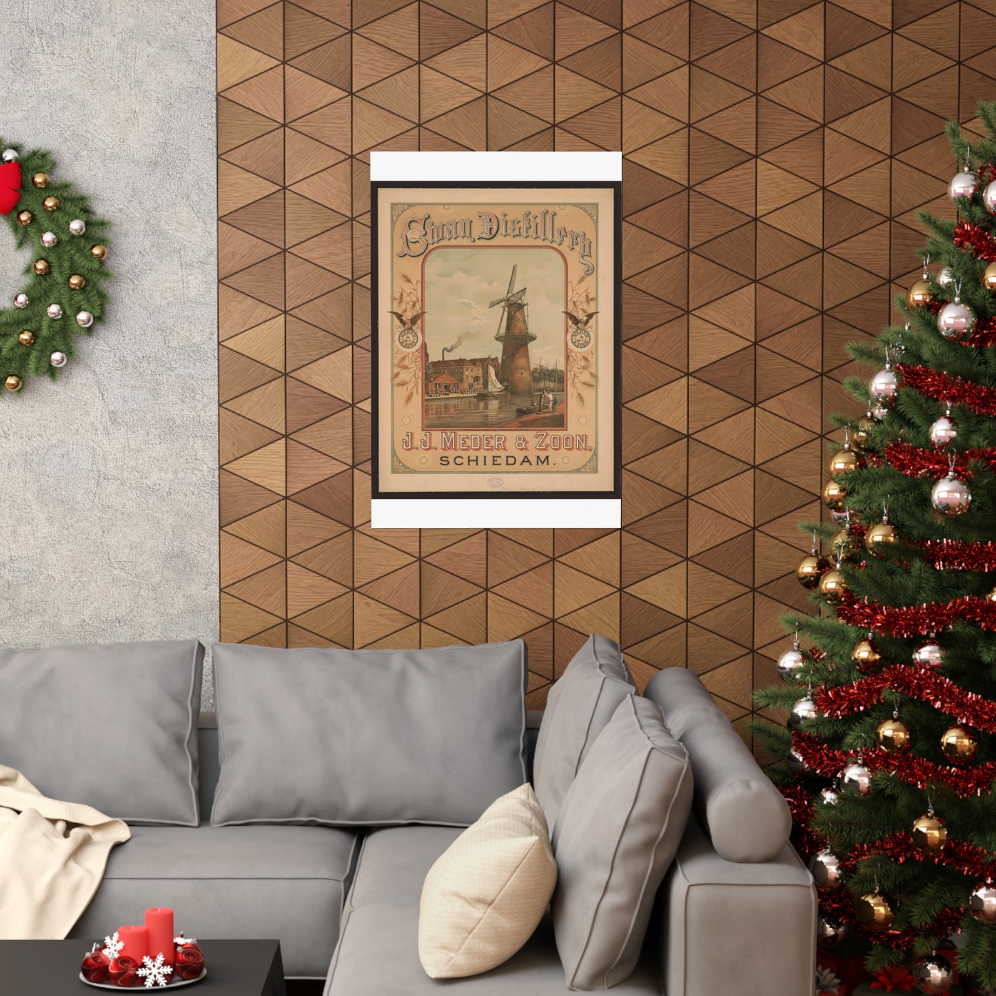 Swan Distillery, J.J. Meder & Zoon, Schiedam High Quality Matte Wall Art Poster for Home, Office, Classroom