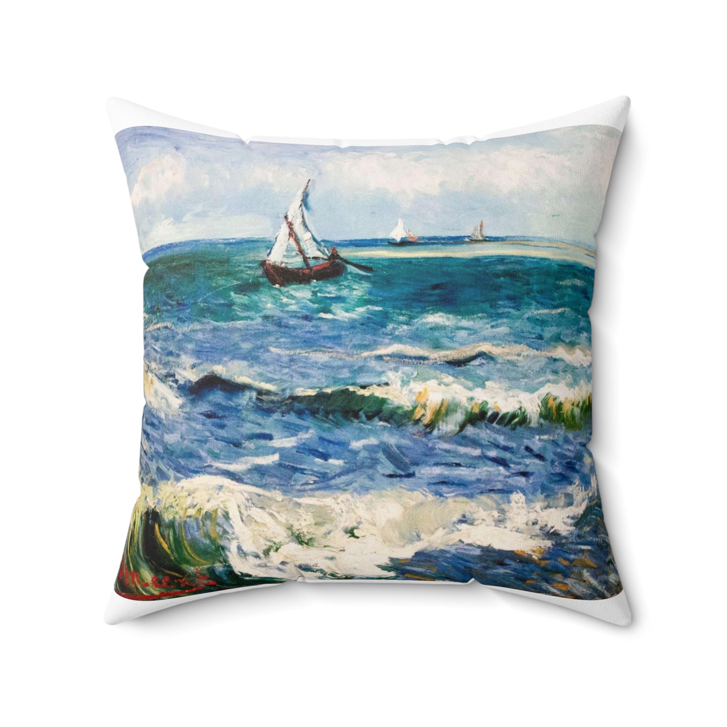 Seascape at Saintes-Maries - My Dream Decorative Accent Square Pillow