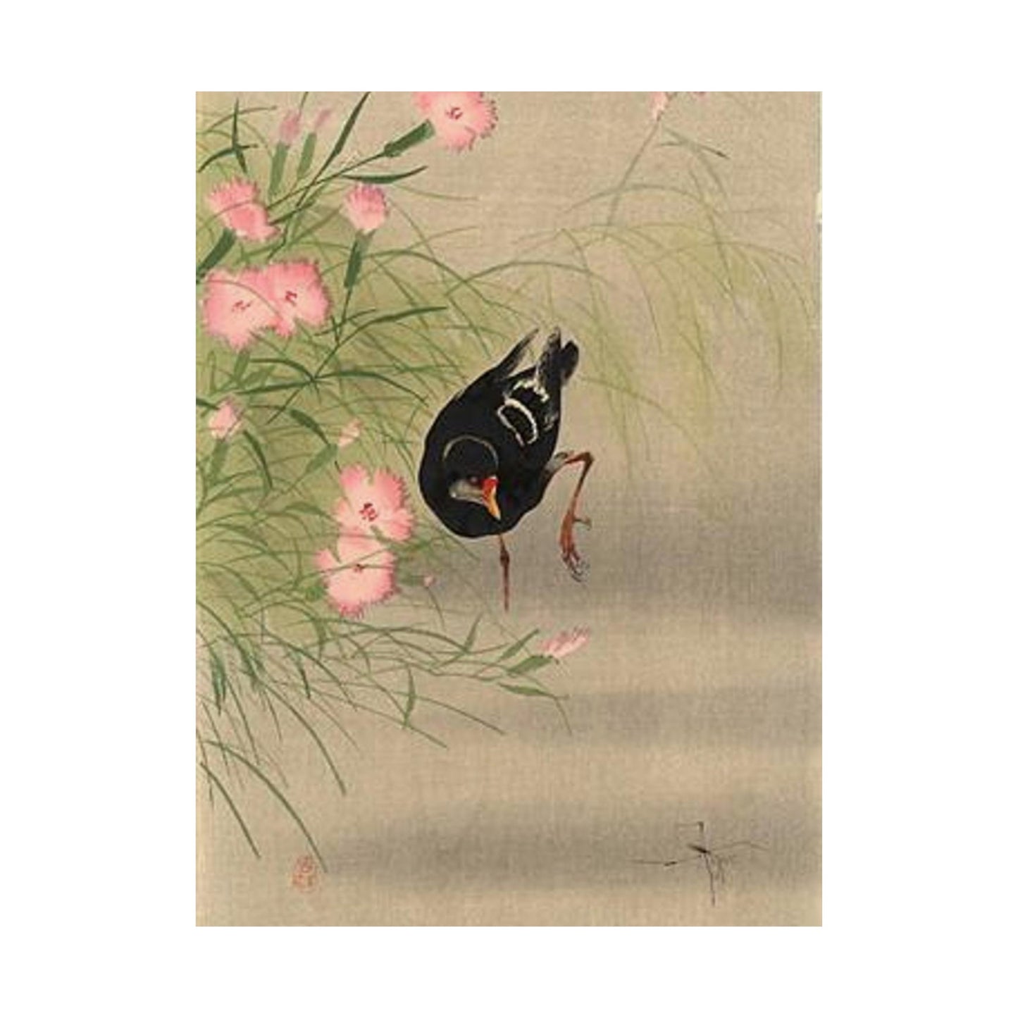 Koson - gallinule-bird-and-water-strider, Ohara Koson High Quality Matte Wall Art Poster for Home, Office, Classroom