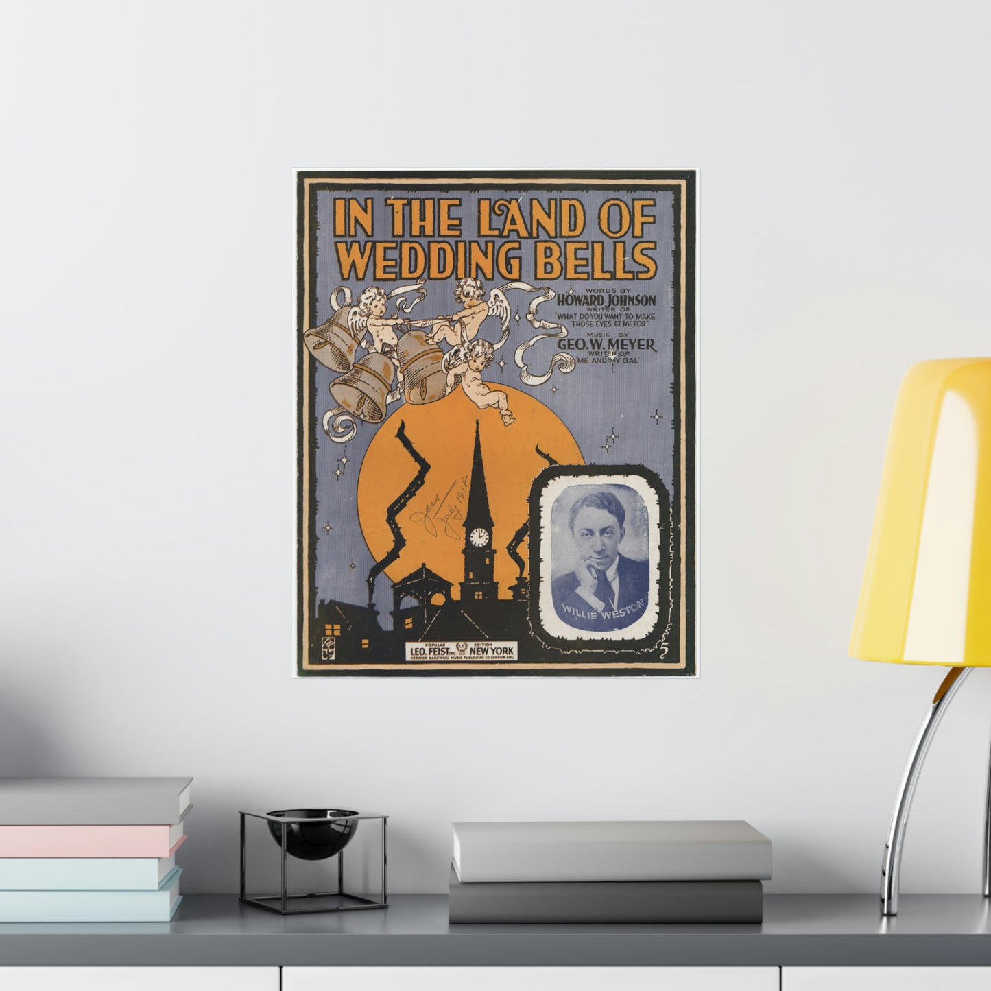 In the land of wedding bells - Public domain American sheet music High Quality Matte Wall Art Poster for Home, Office, Classroom