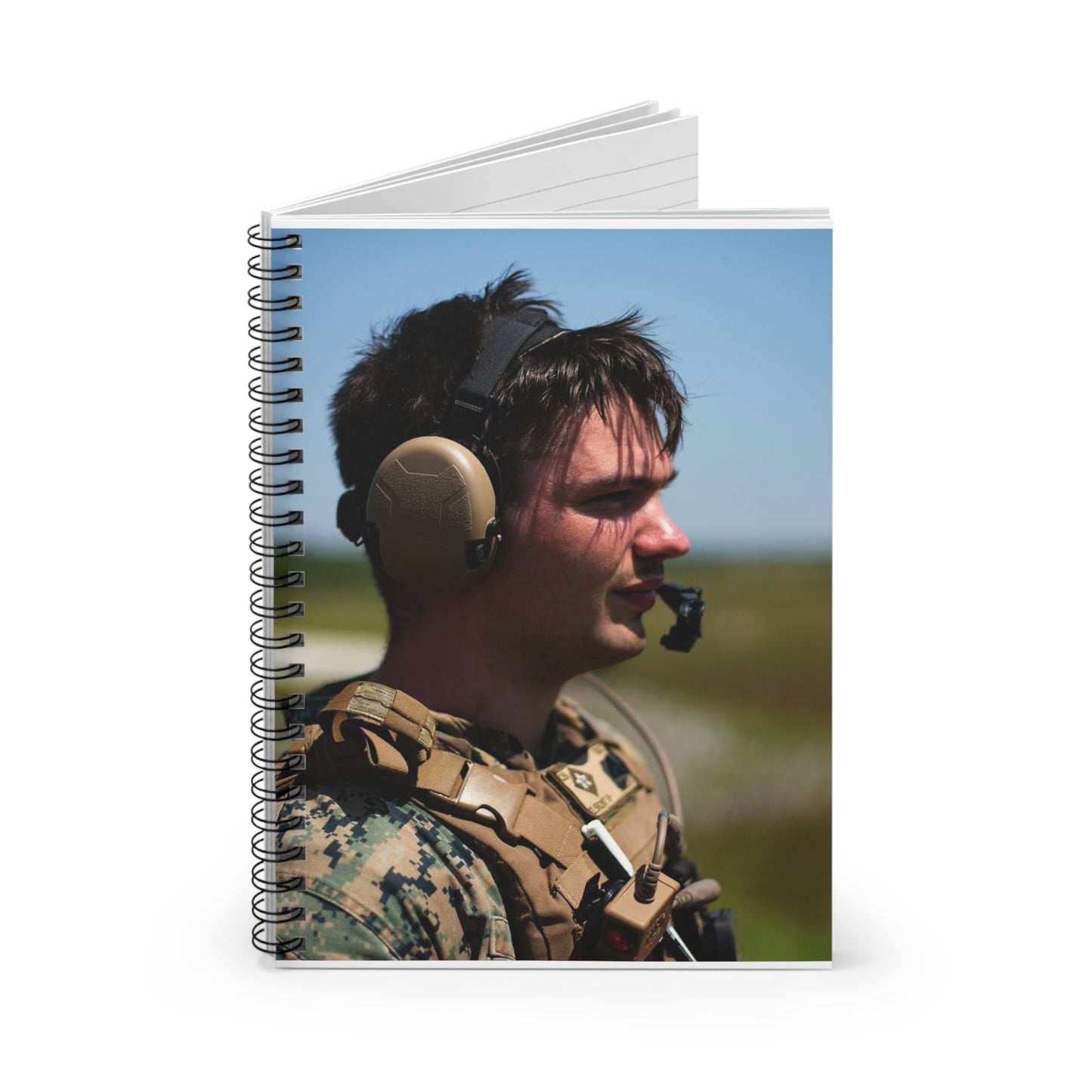 U.S Marine Corps Cpl. Douglas Lemieux, a fire support Spiral Bound Ruled Notebook with Printed Cover