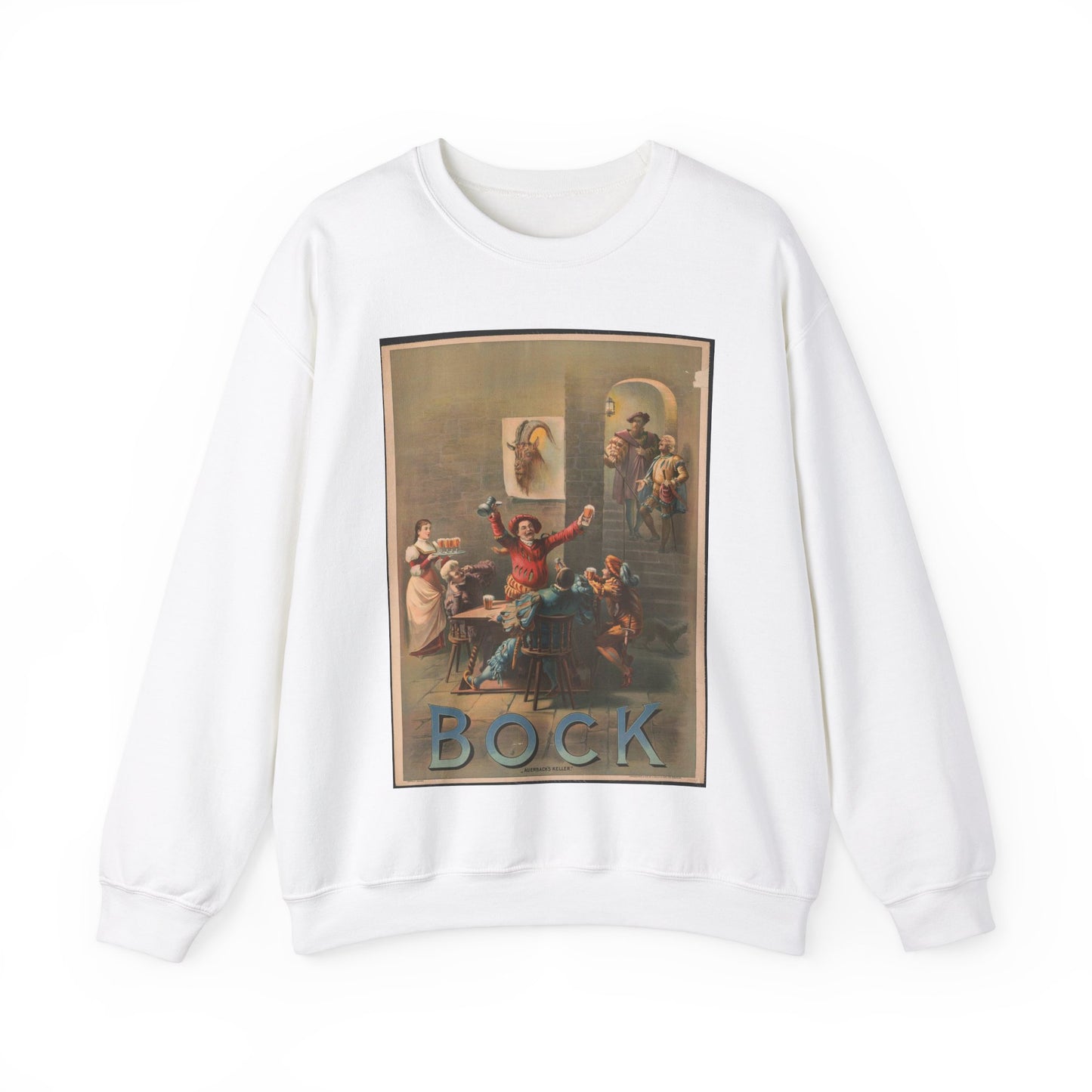 Bock, "Auerbach's keller" - Print, Library of Congress collection White Heavy Blend Adult Crew Neck SweatShirt