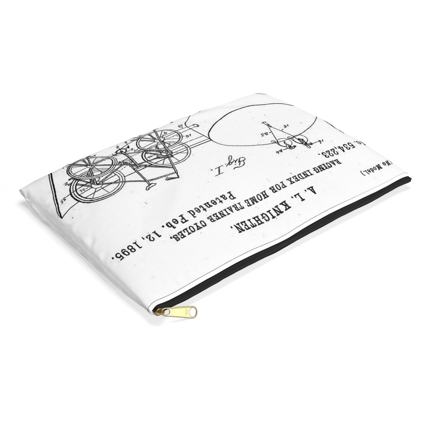 Patent drawing - RacingBikesPatent Public domain  image Large Organizer Pouch with Black Zipper