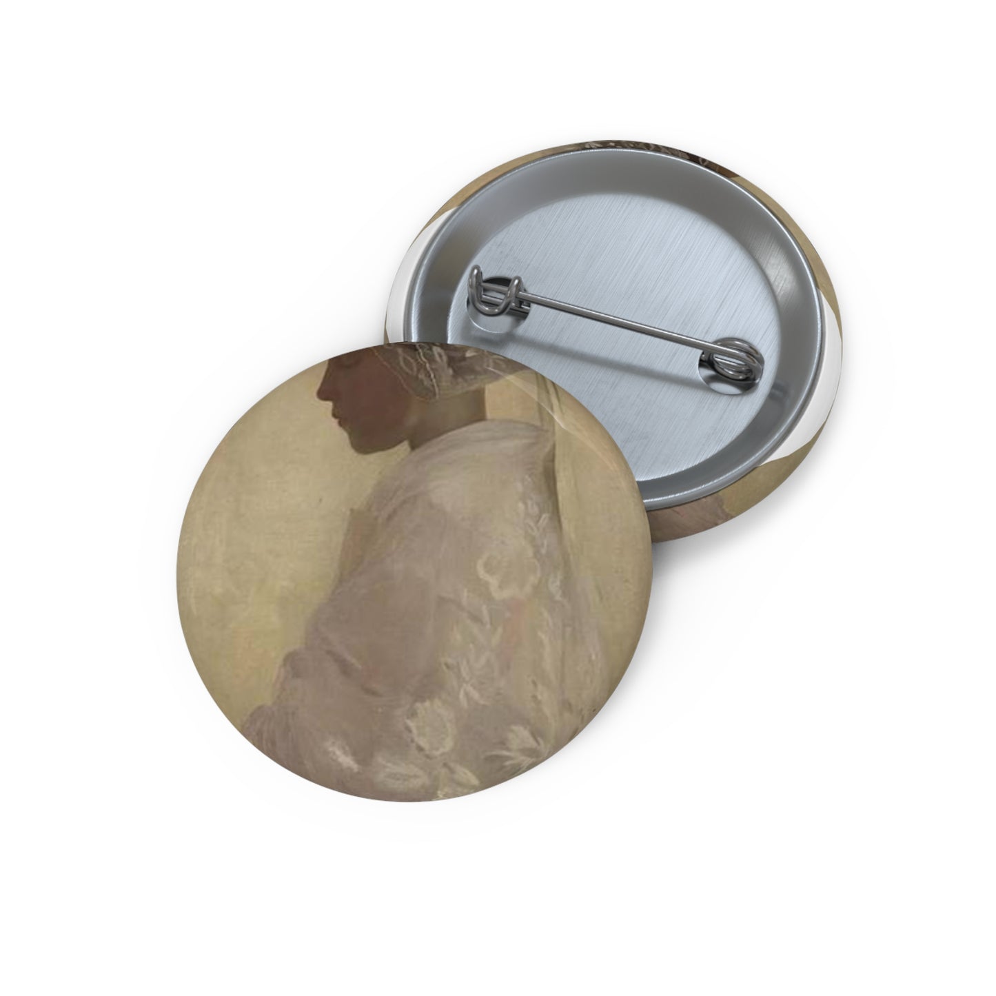 Gaston la touche a maiden in contemplation Pin Buttons with Crisp Design