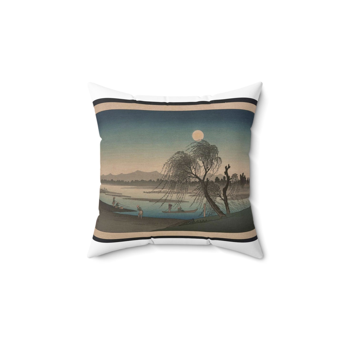 [Fūkeiga], Ando Hiroshige - Public domain portrait drawing  Decorative Accent Square Pillow