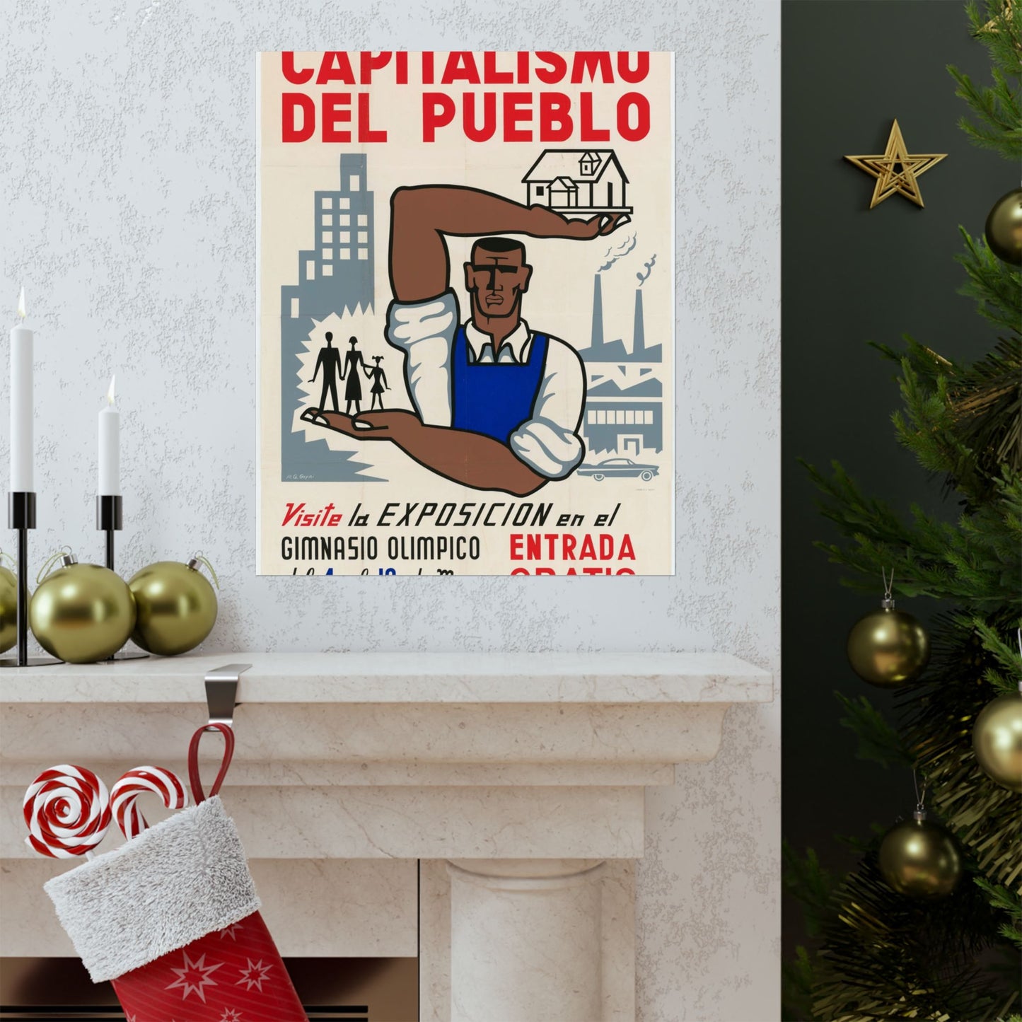 People's Capitalism Poster, United States information service propaganda High Quality Matte Wall Art Poster for Home, Office, Classroom