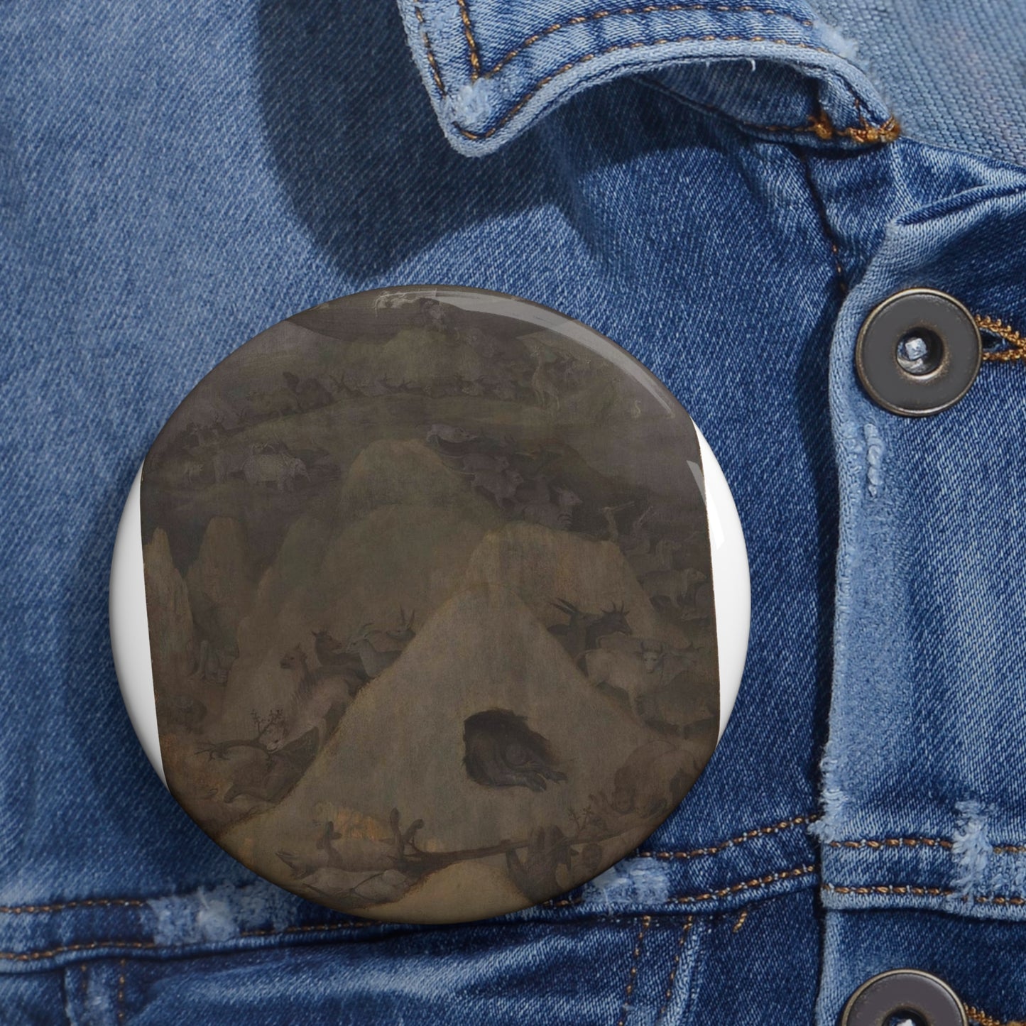 Hieronymus Bosch - The Hell and the Flood P2 Pin Buttons with Crisp Design