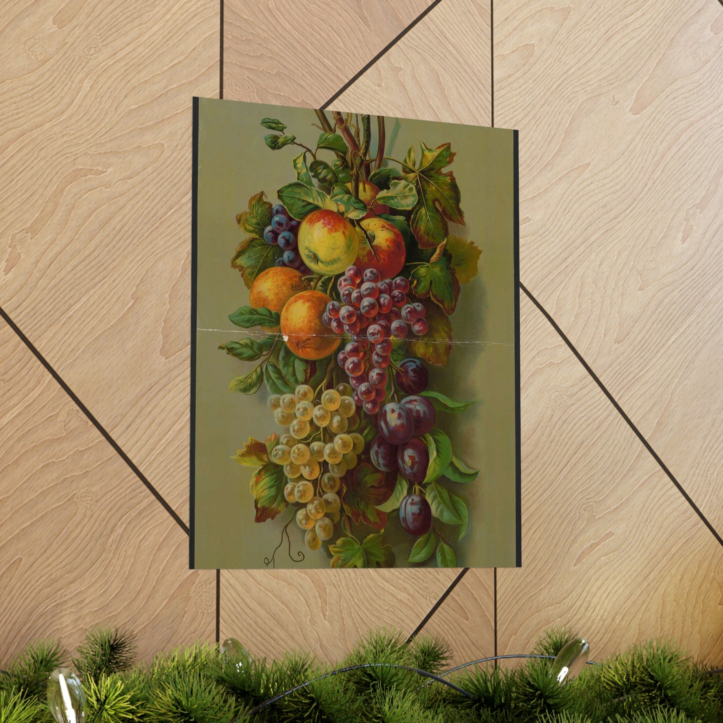 Apples, Plums & grapes, no. 8266 High Quality Matte Wall Art Poster for Home, Office, Classroom