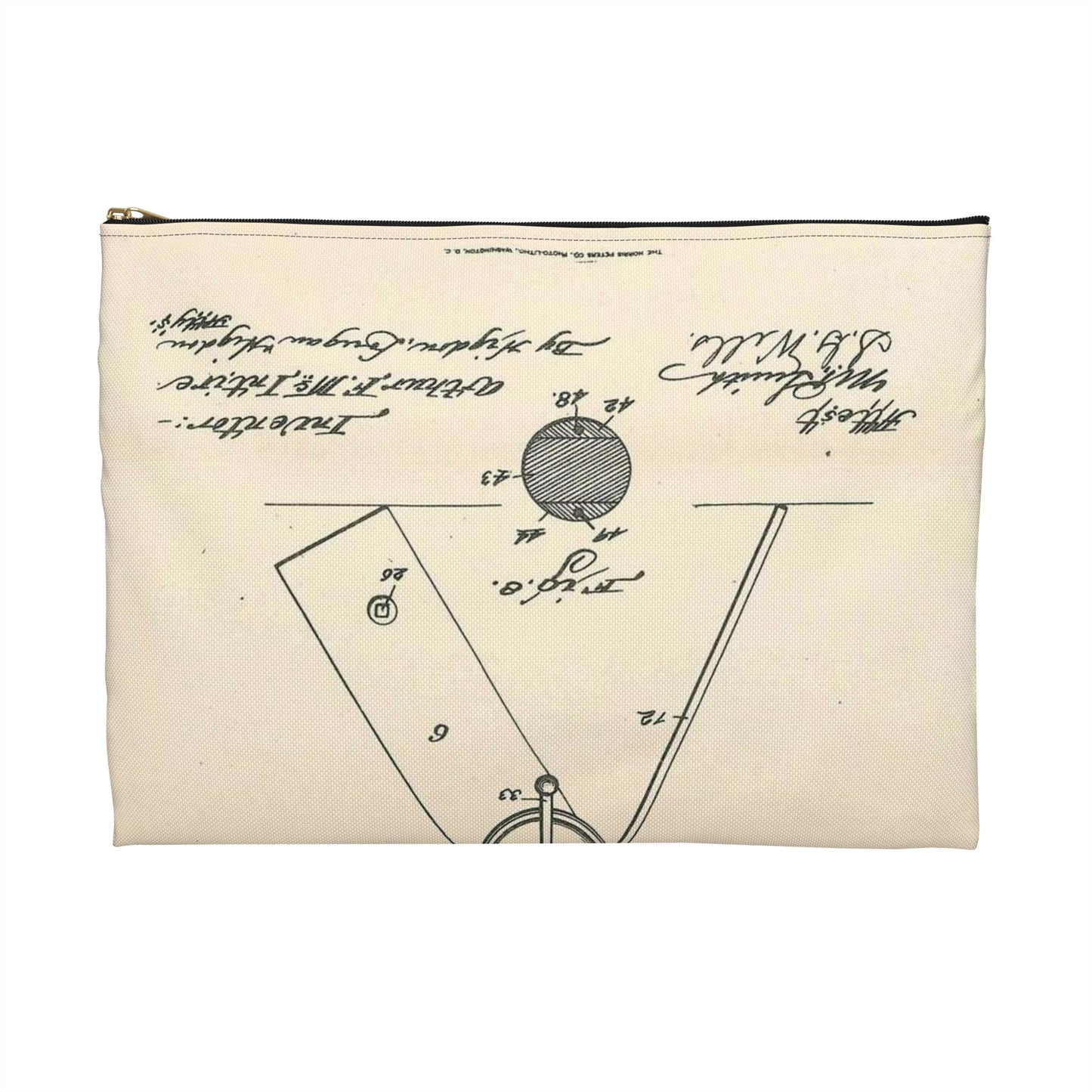 Patent Case File No. 577,369, Stenographer's Cabinet, Inventor- Arthur F. McIntire - DPLA - 2e93a65db0801a68cfced8a4f92d4df6 (page 40) Large Organizer Pouch with Black Zipper