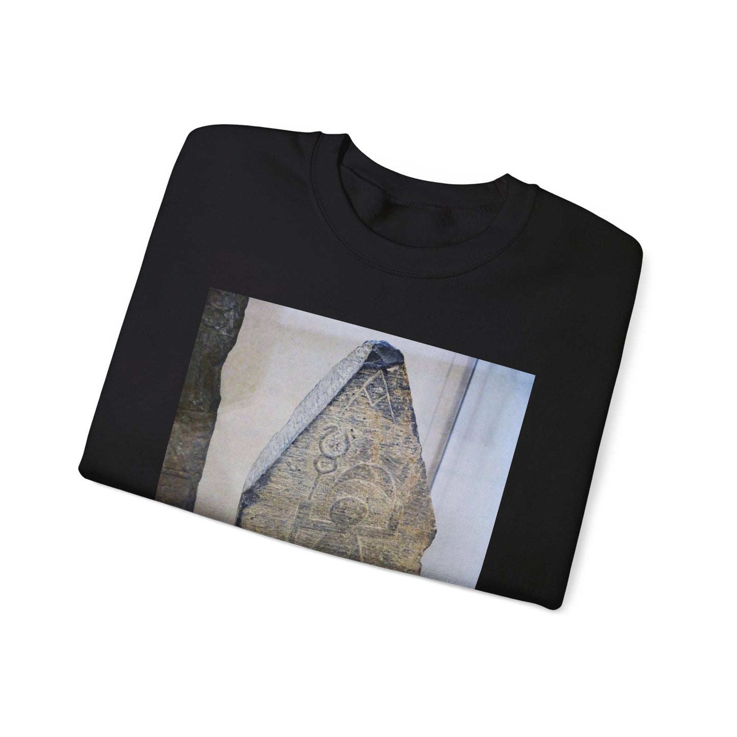Stèle avec le signe de Tanit (Louvre, AO 5244) Black Heavy Blend Adult Crew Neck SweatShirt