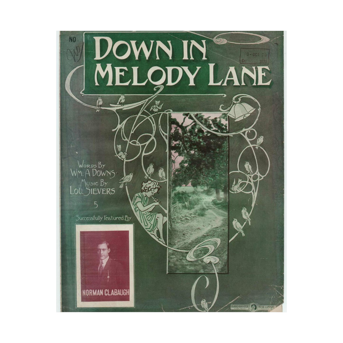 Down in melody lane - Public domain American sheet music High Quality Matte Wall Art Poster for Home, Office, Classroom