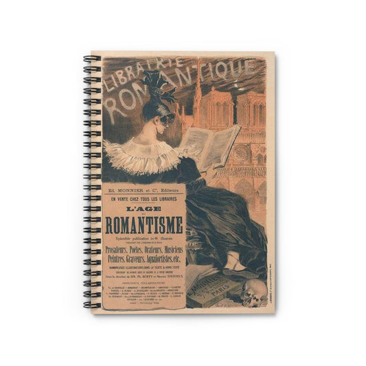 Affiche pour la "Librairie Romantique". Spiral Bound Ruled Notebook with Printed Cover