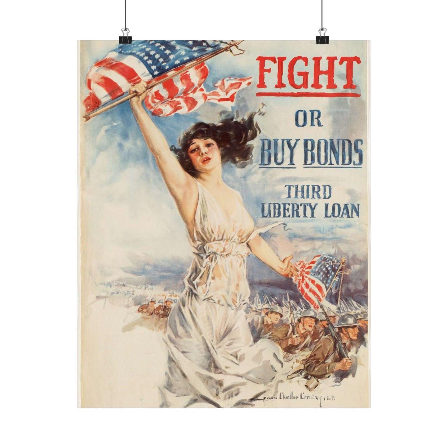 Fight or buy bonds. Third Liberty Loan High Quality Matte Wall Art Poster for Home, Office, Classroom