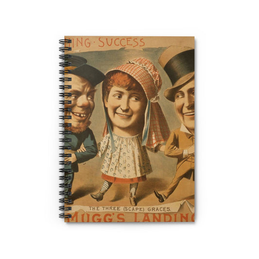The laughing success, Mugg's Landing Spiral Bound Ruled Notebook with Printed Cover