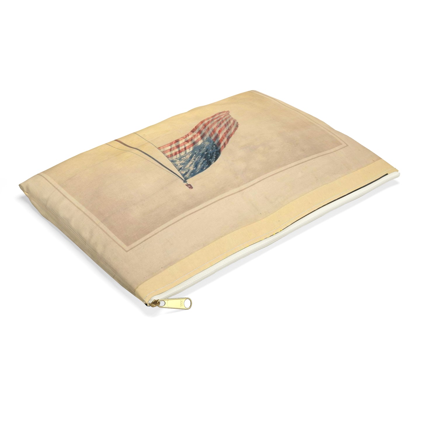 The flag that has waved one hundred years--A scene on the morning of the fourth day of July 1876 / Fabronius ; E.P. & L. Restein's oilchromo, Philadelphia. ; National Chromo Co. pub., Philadelphia. Large Organizer Pouch with Black Zipper