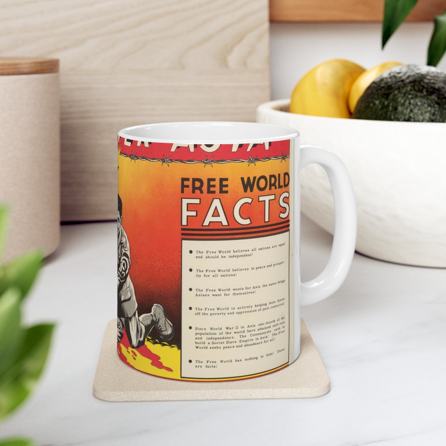 Red Star Over Asia PO-24-E, United States information service propaganda Beautiful Novelty Ceramic Coffee Mug 11oz