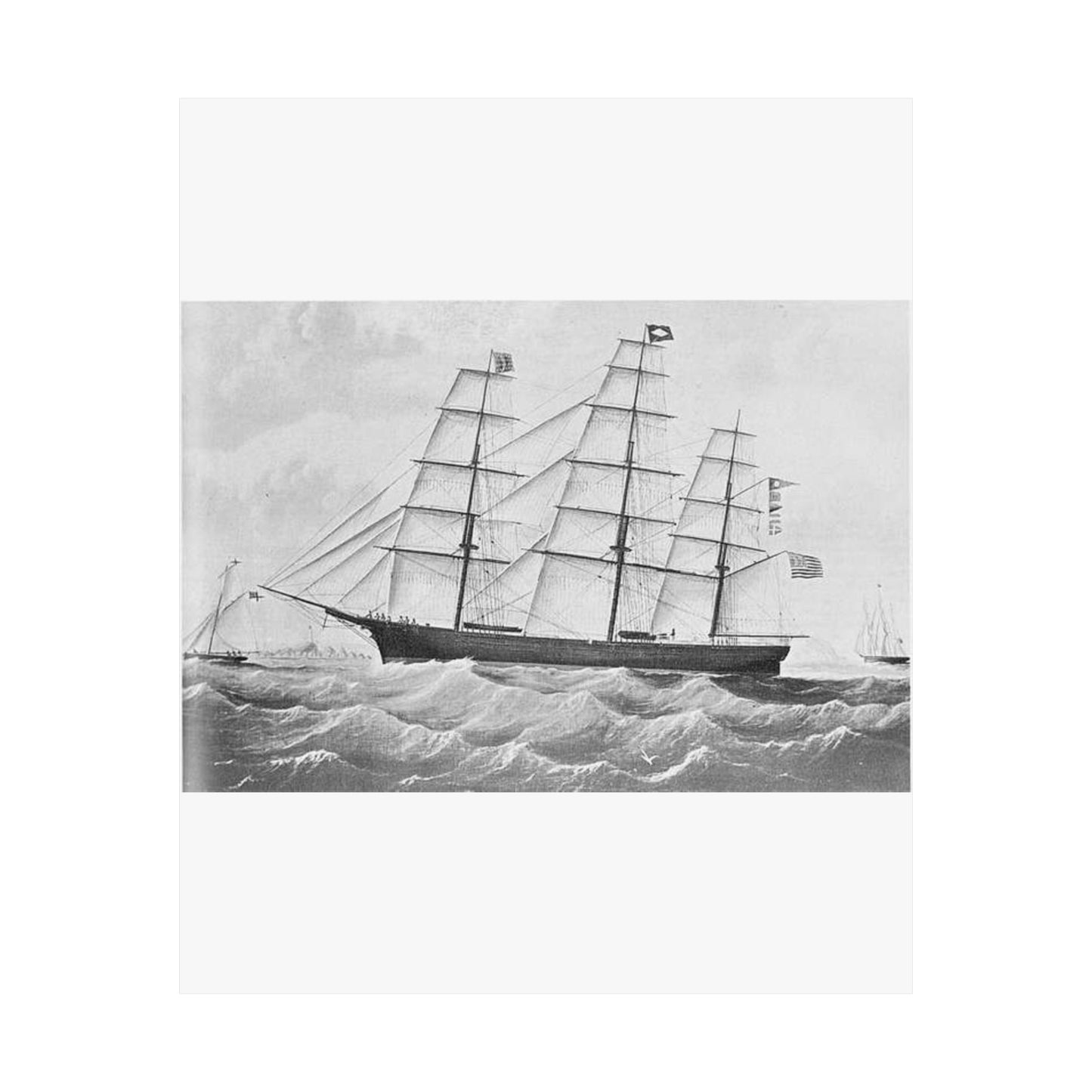 Chariot of Fame (A1 extreme clipper, 1853) High Quality Matte Wall Art Poster for Home, Office, Classroom