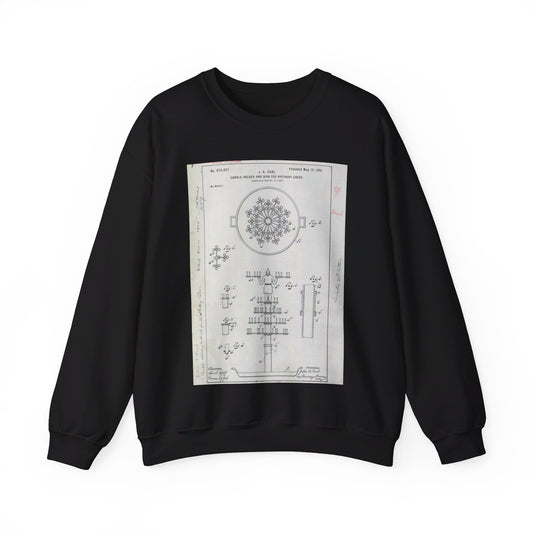 Patent drawing - for J. A. Earl's Candle Holder and Dish for Birthday Cakes Public domain  image Black Heavy Blend Adult Crew Neck SweatShirt