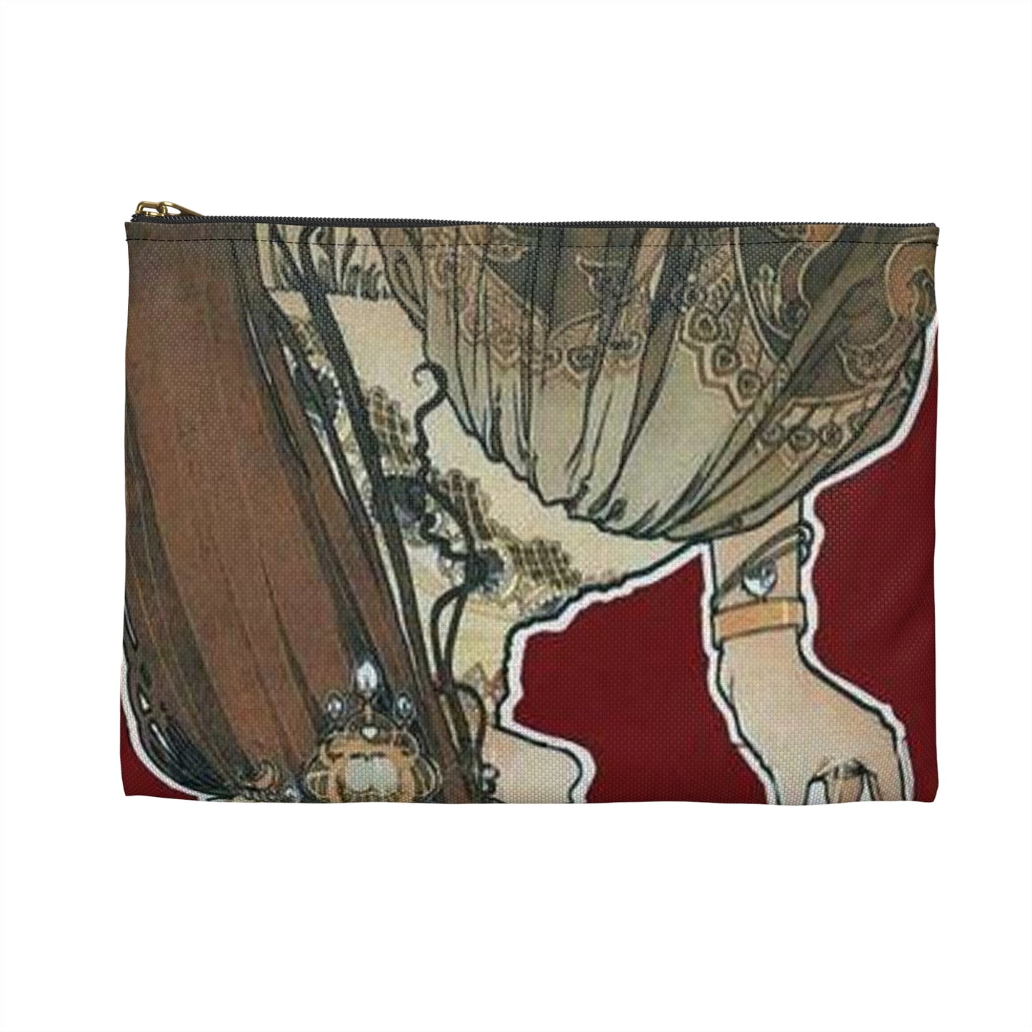 Rajah coffee by Henri Privat-Livemont Large Organizer Pouch with Black Zipper