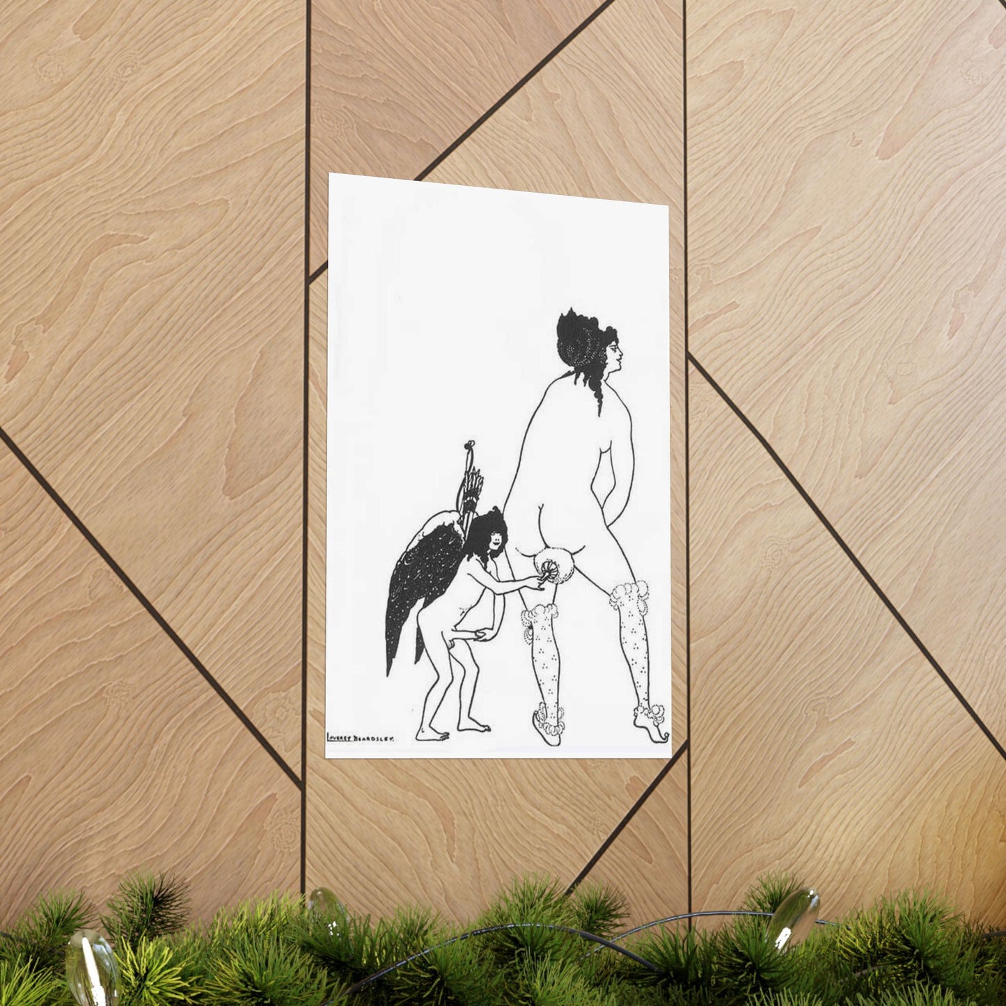 Beardsley Lampito - A drawing of a man and a woman holding hands High Quality Matte Wall Art Poster for Home, Office, Classroom