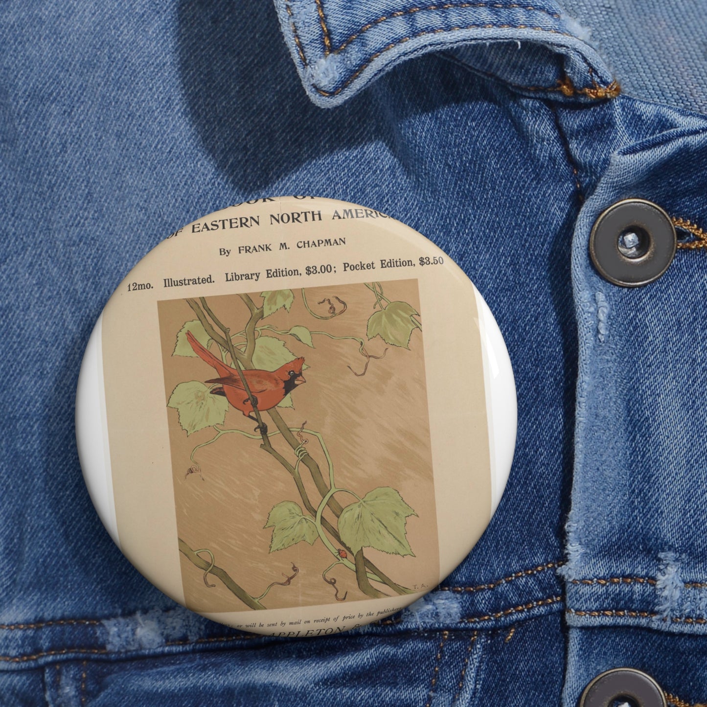 Handbook of birds of eastern North America Pin Buttons with Crisp Design