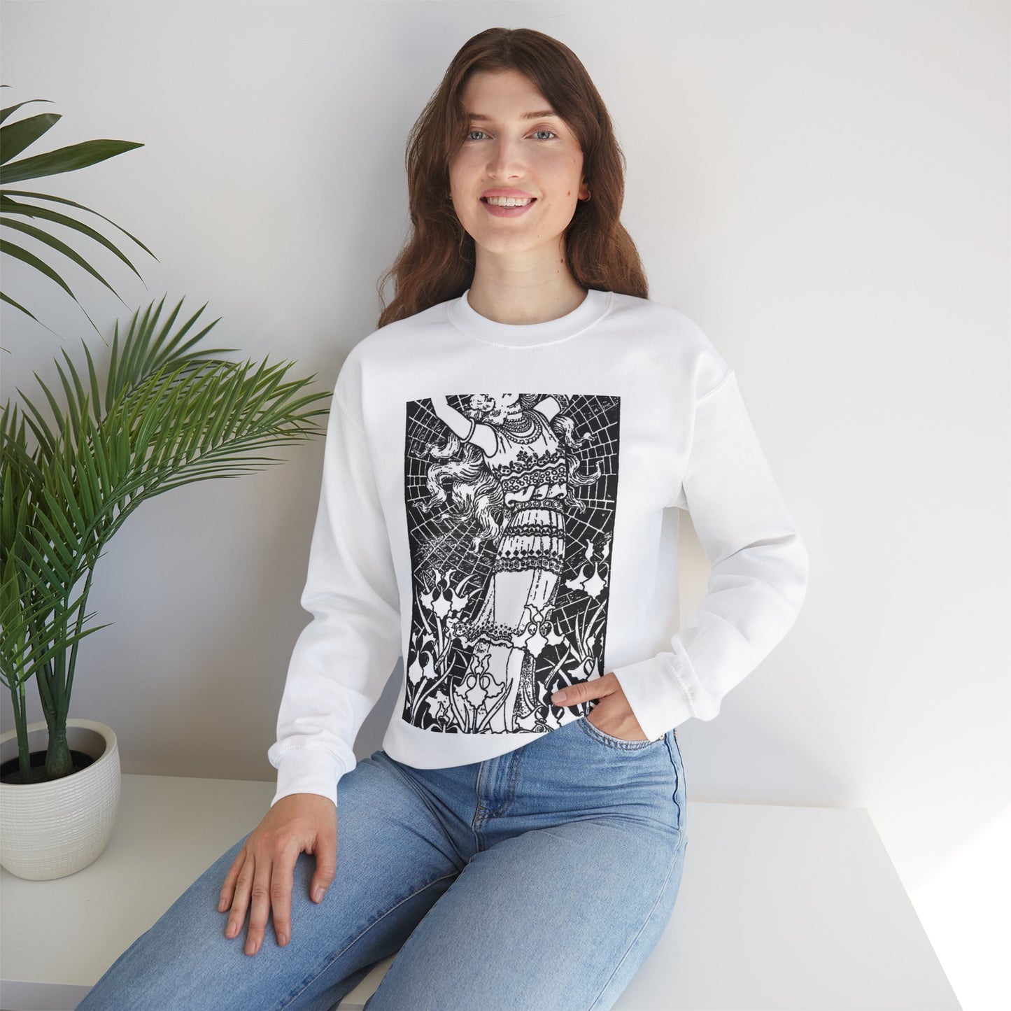 Liane de Pougy by Paul Berthon - Art nouveau public domain poster White Heavy Blend Adult Crew Neck SweatShirt