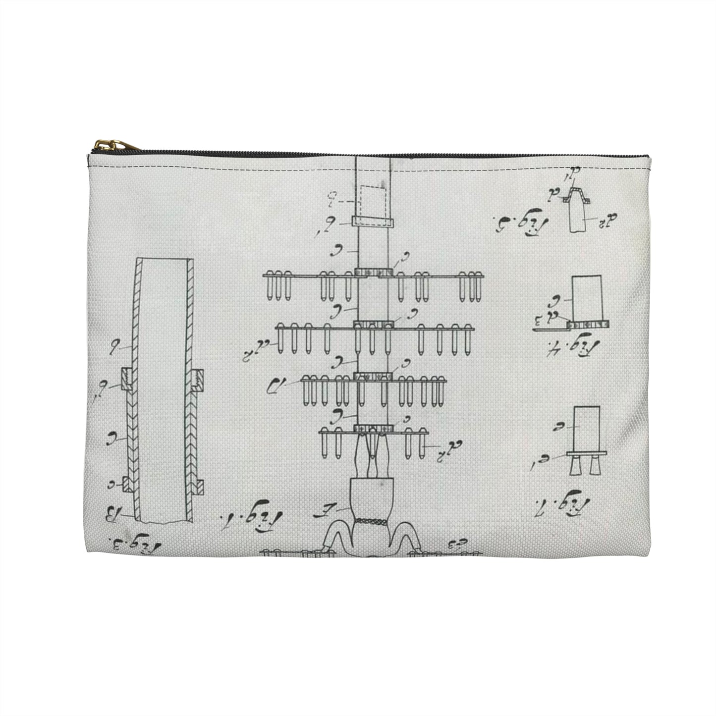 Patent drawing - for J. A. Earl's Candle Holder and Dish for Birthday Cakes Public domain  image Large Organizer Pouch with Black Zipper