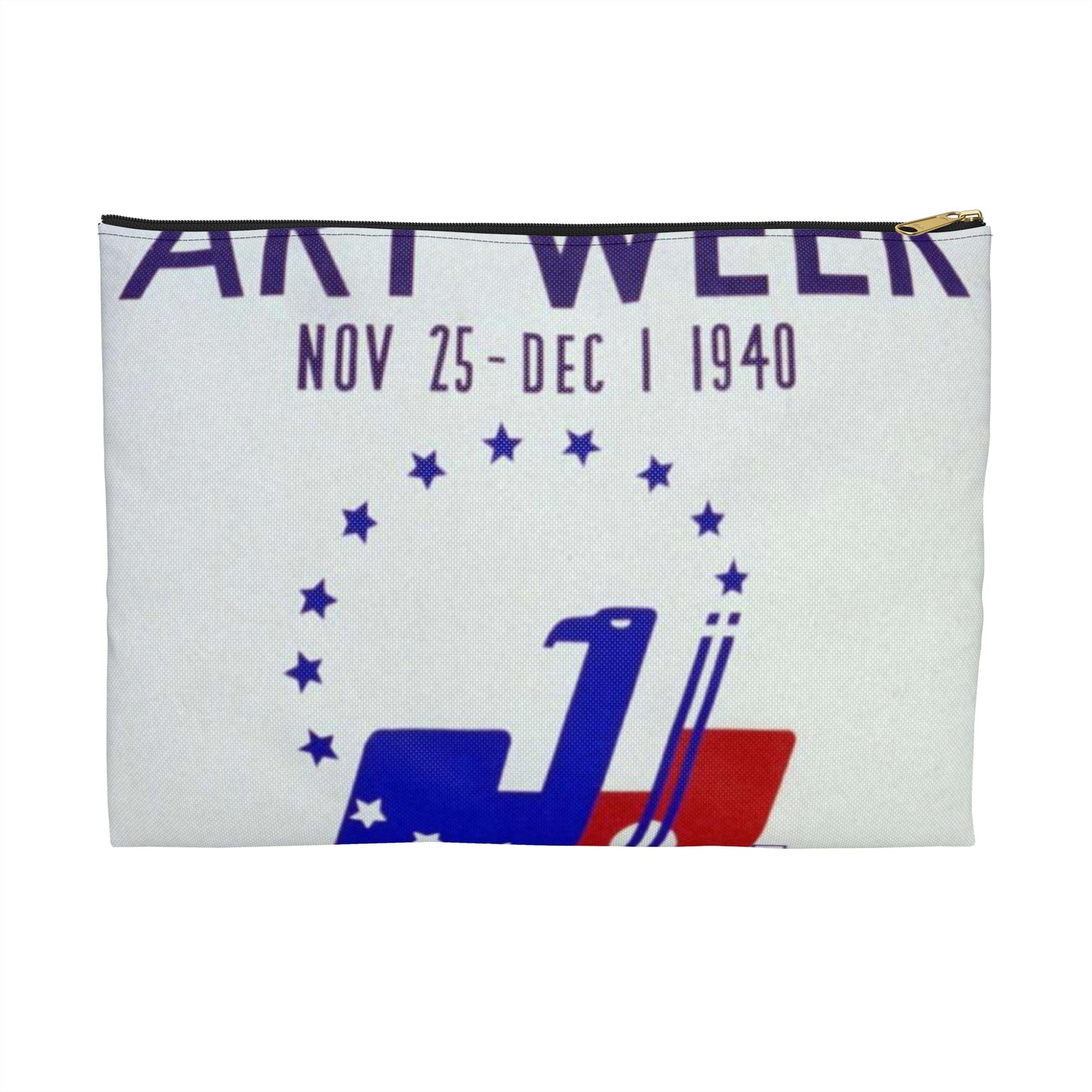 Art week, Nov. 25 - Dec. 1, 1940 Buy American art. Large Organizer Pouch with Black Zipper