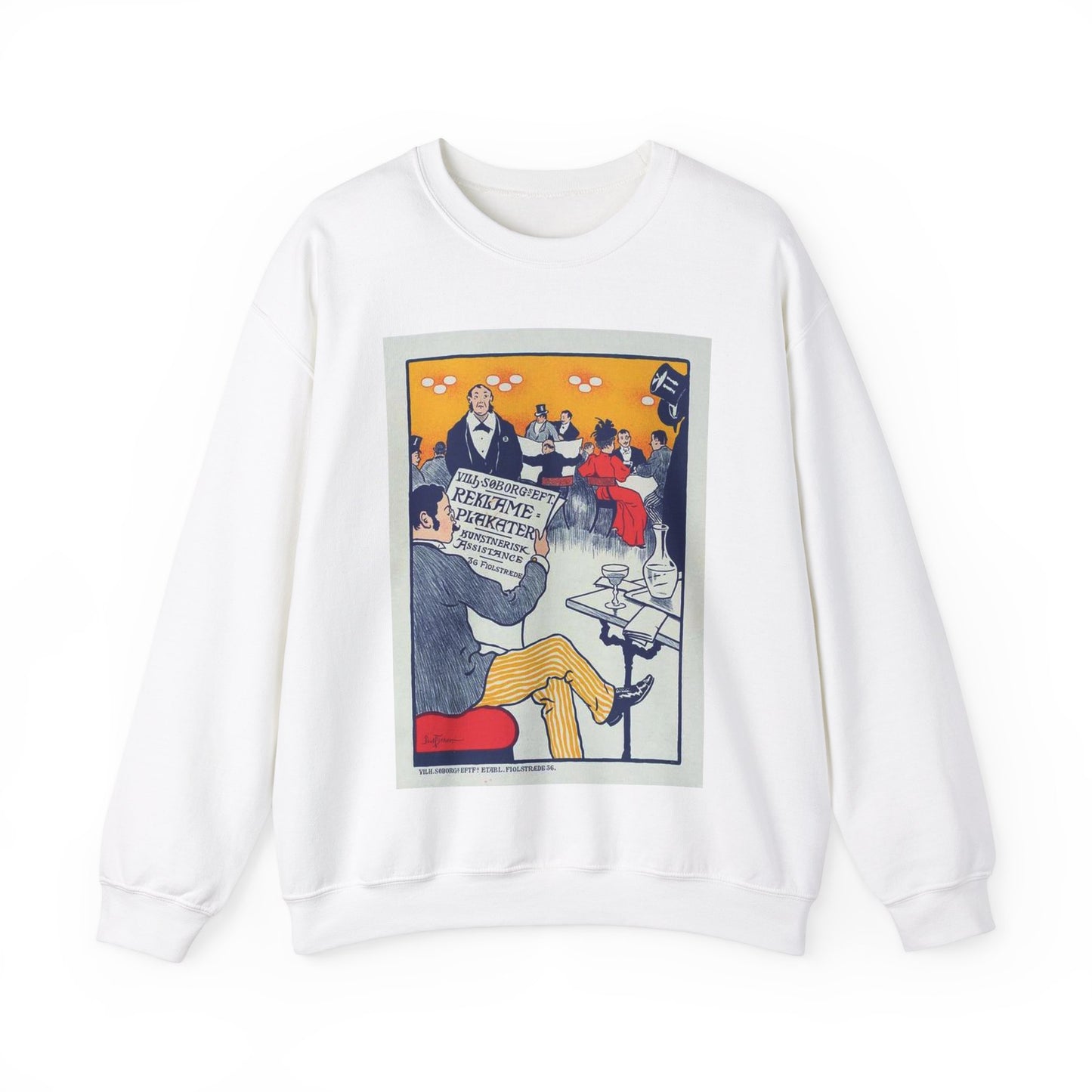 Affiche danoise pour les "Affiches artistiques Wilh. Söborg". White Heavy Blend Adult Crew Neck SweatShirt