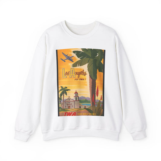 Los Angeles - fly TWA! Bob Smith White Heavy Blend Adult Crew Neck SweatShirt