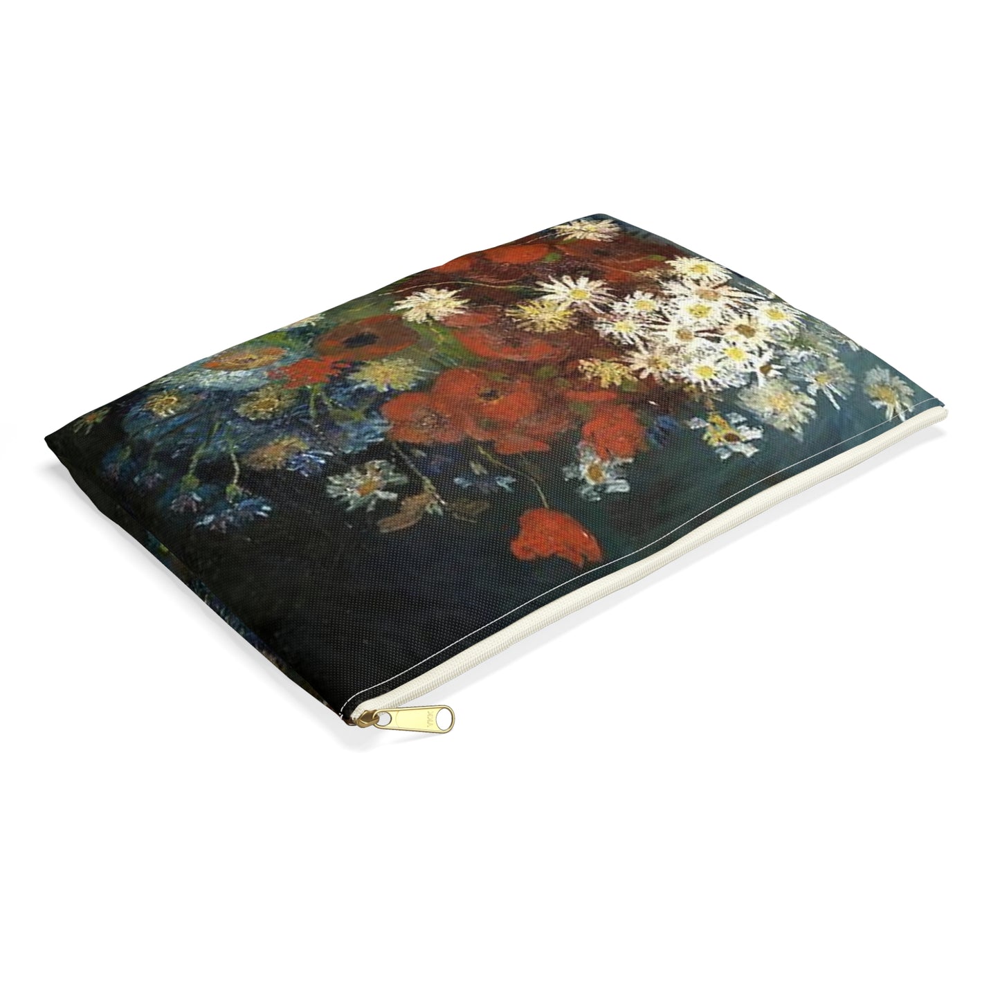 Still life with meadow flowers and roses Van Gogh 1886 Large Organizer Pouch with Black Zipper