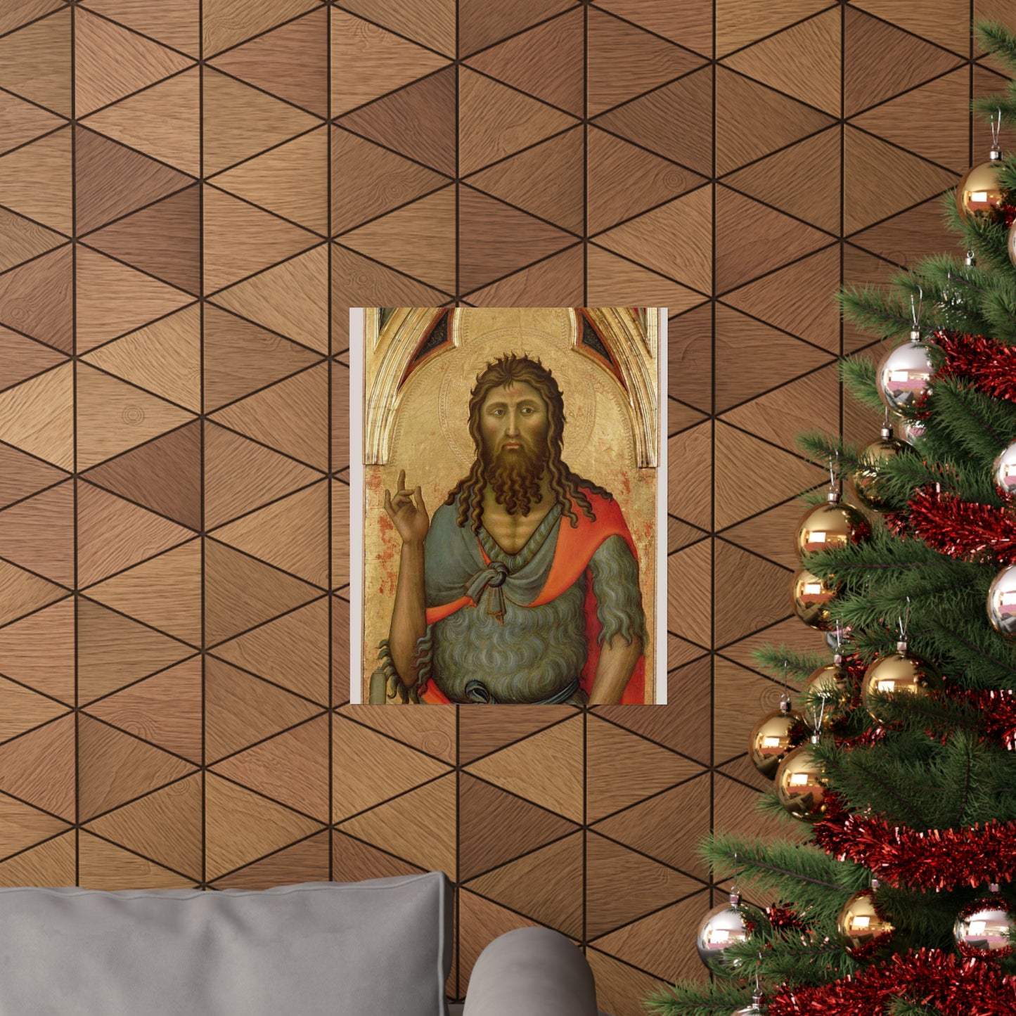 Luca di Tommè (Italian, active 1355 - 1389) - Saint John the Baptist - Google Art Project High Quality Matte Wall Art Poster for Home, Office, Classroom