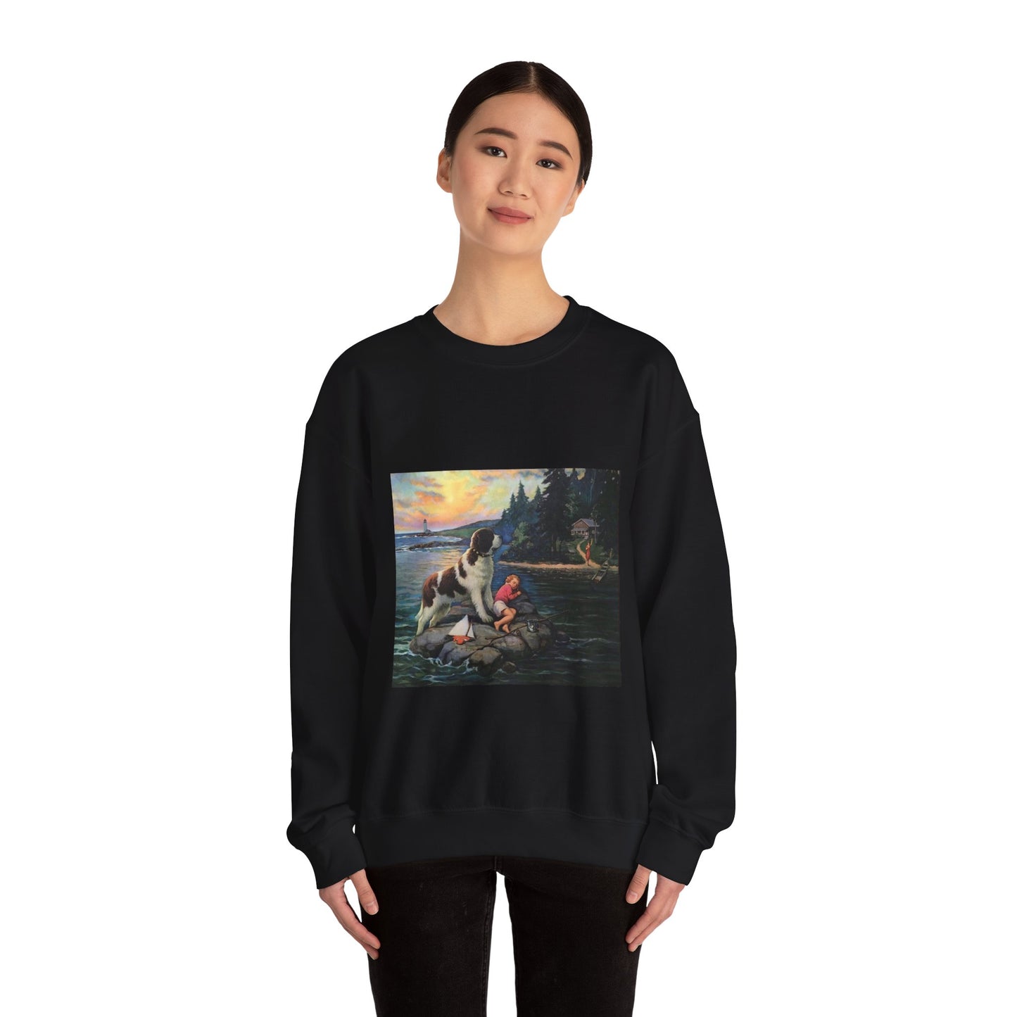 Found by Edward Mason Eggleston Black Heavy Blend Adult Crew Neck SweatShirt