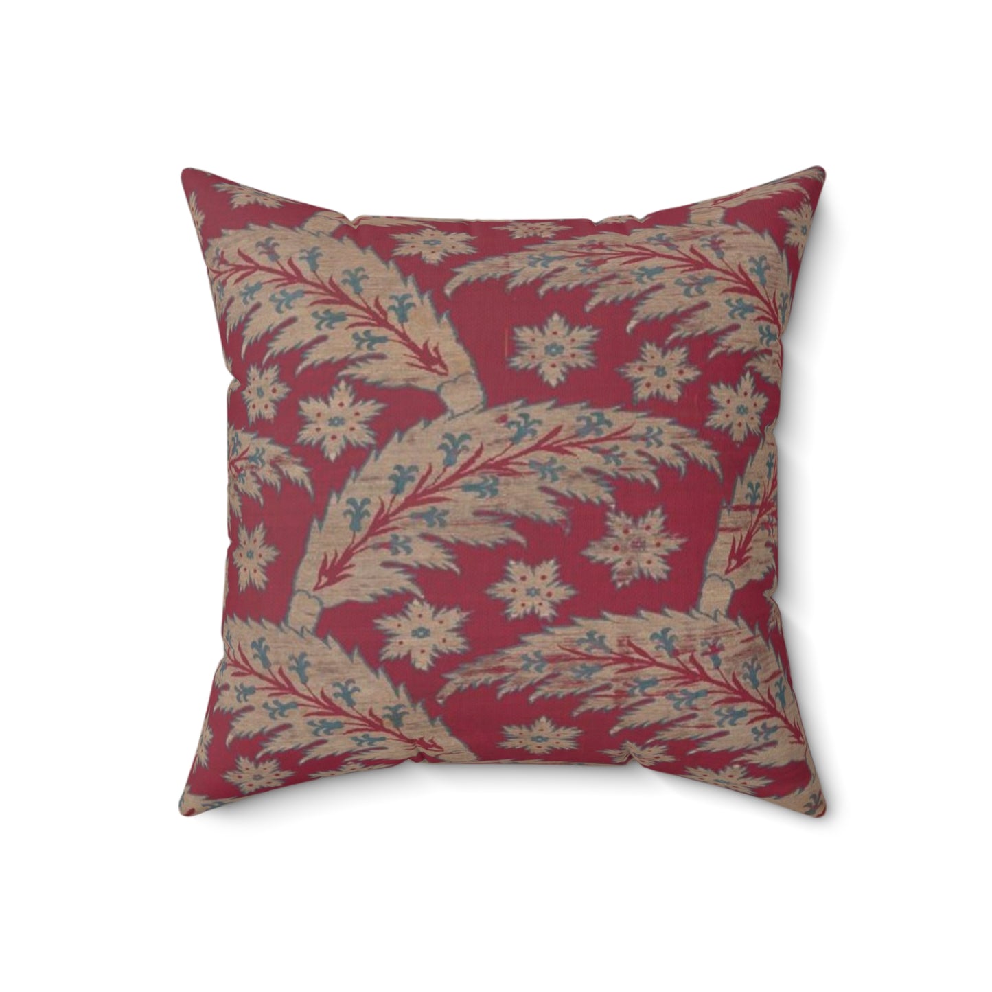 Loom Width with Serrated Leaf Design Decorative Accent Square Pillow