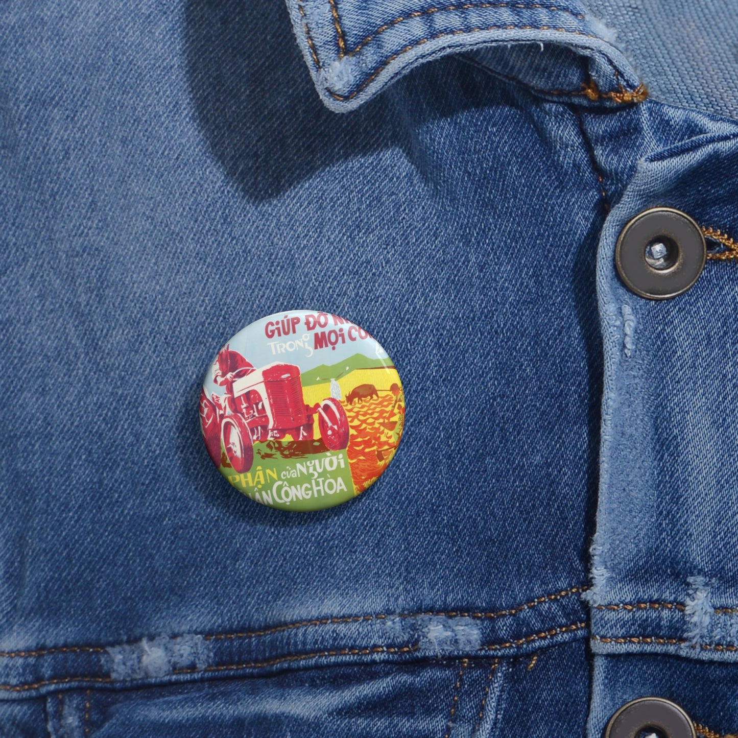 Army Helps People, United States information service propaganda Pin Buttons with Crisp Design