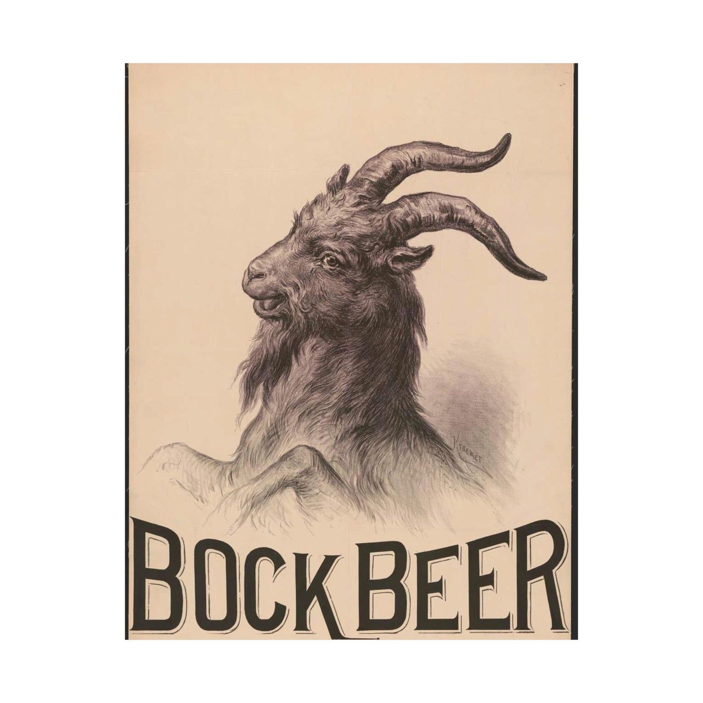 Bock Beer - Print, Library of Congress collection High Quality Matte Wall Art Poster for Home, Office, Classroom