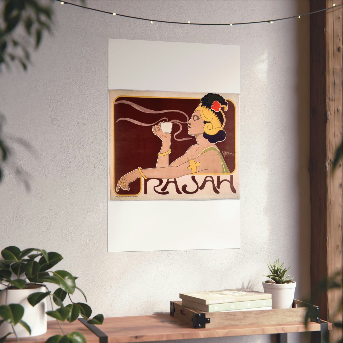 Poster - Rajah, Art Nouveau Poster - Public domain lithograph High Quality Matte Wall Art Poster for Home, Office, Classroom