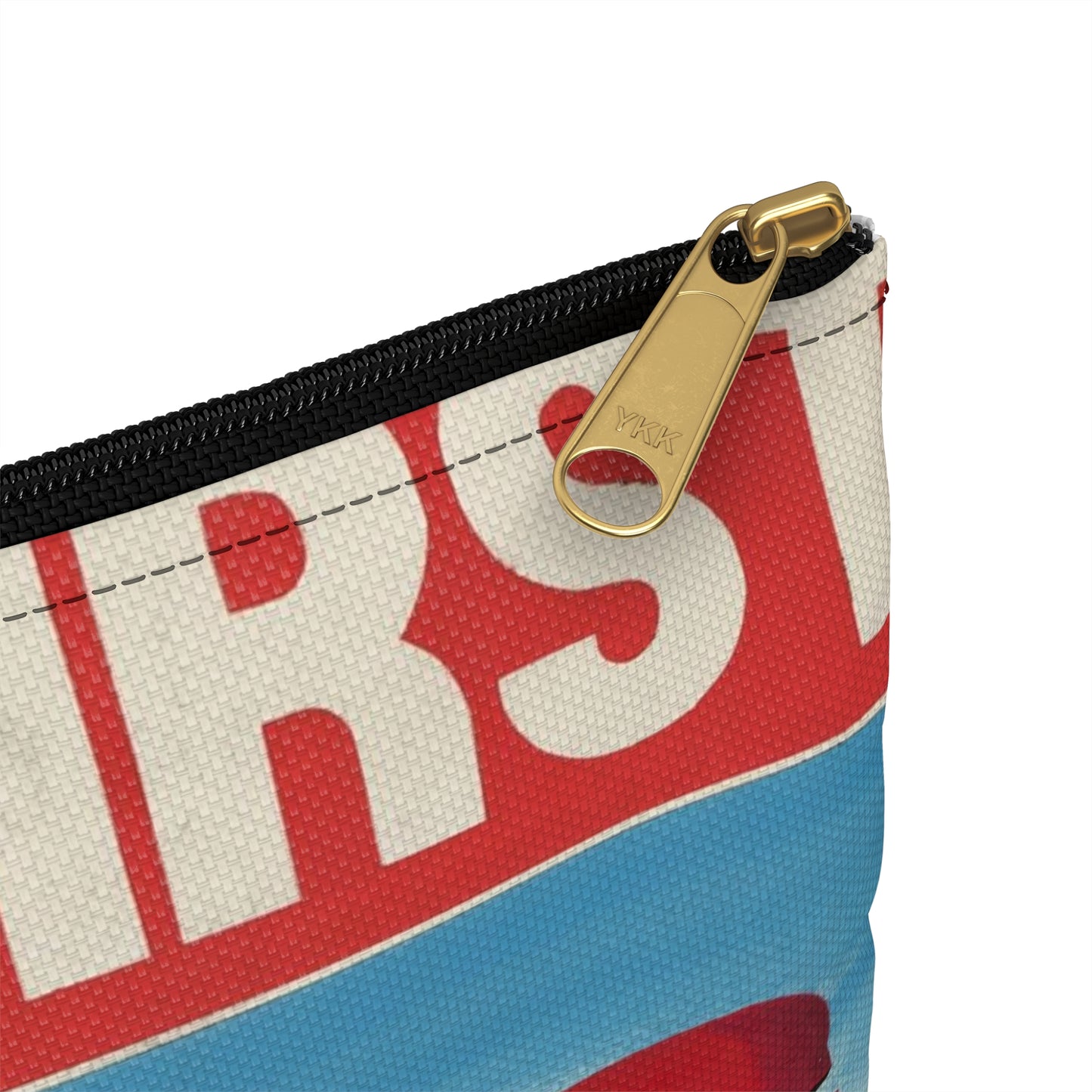 FOOD Comes FIRST - Public domain propaganda poster Large Organizer Pouch with Black Zipper