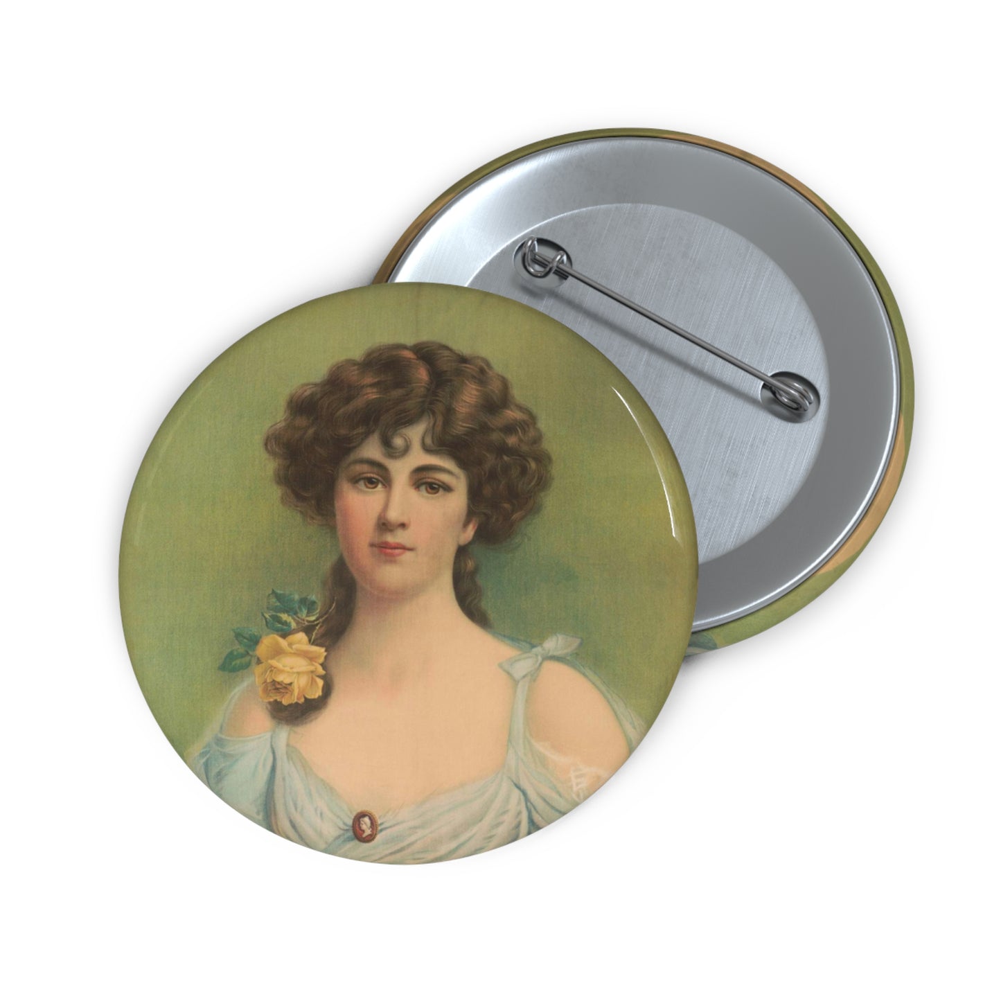 Hazel eyes - Print, Library of Congress collection Pin Buttons with Crisp Design