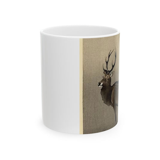 Koson - stag-and-recumbent-doe, Ohara Koson Beautiful Novelty Ceramic Coffee Mug 11oz