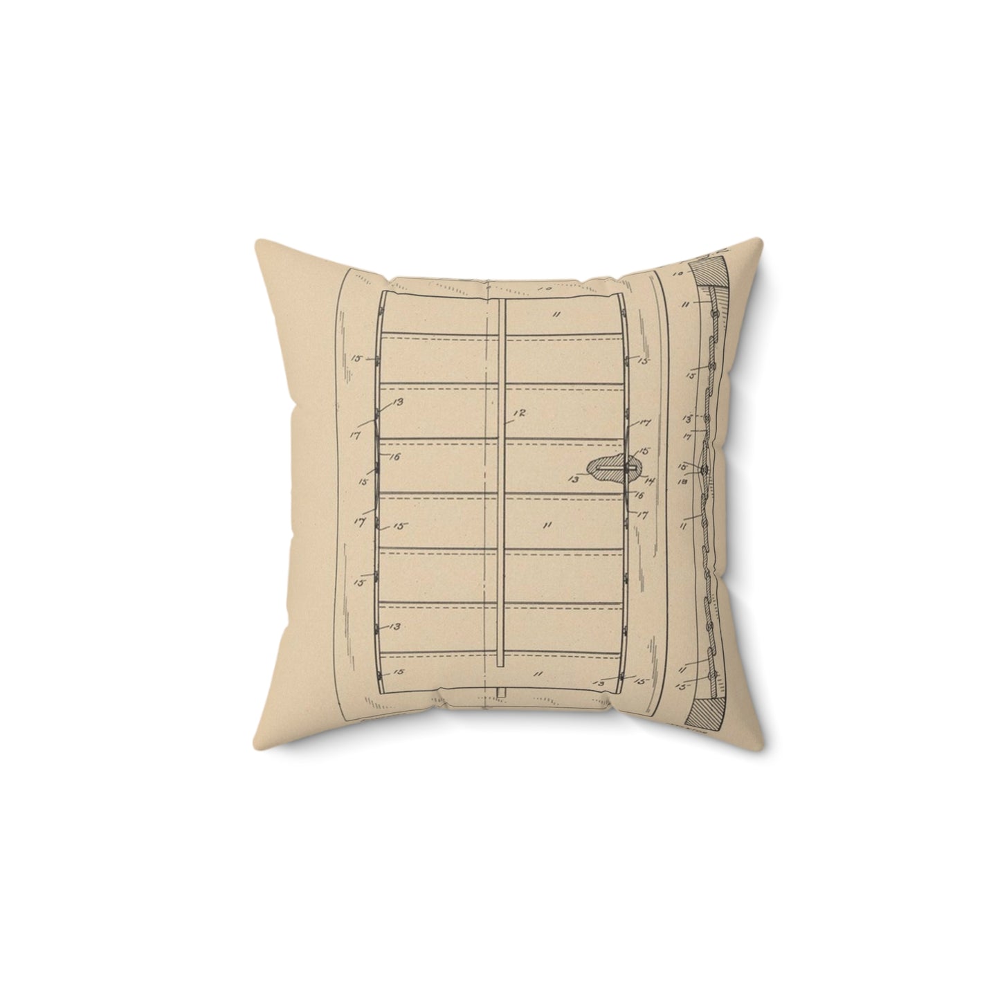 Patent Drawing of Engine - for a Window Blind Public domain  image Decorative Accent Square Pillow