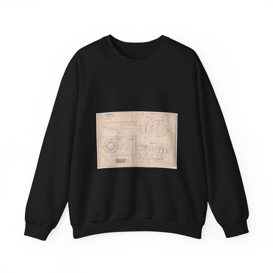 Patent drawing - Drawing of Improvements in Magneto-electric Telegraphs Public domain  image Black Heavy Blend Adult Crew Neck SweatShirt