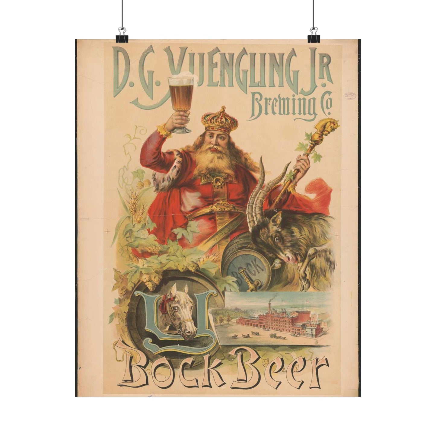 D.G. Yuengling Jr. Brewing Co., bock beer High Quality Matte Wall Art Poster for Home, Office, Classroom