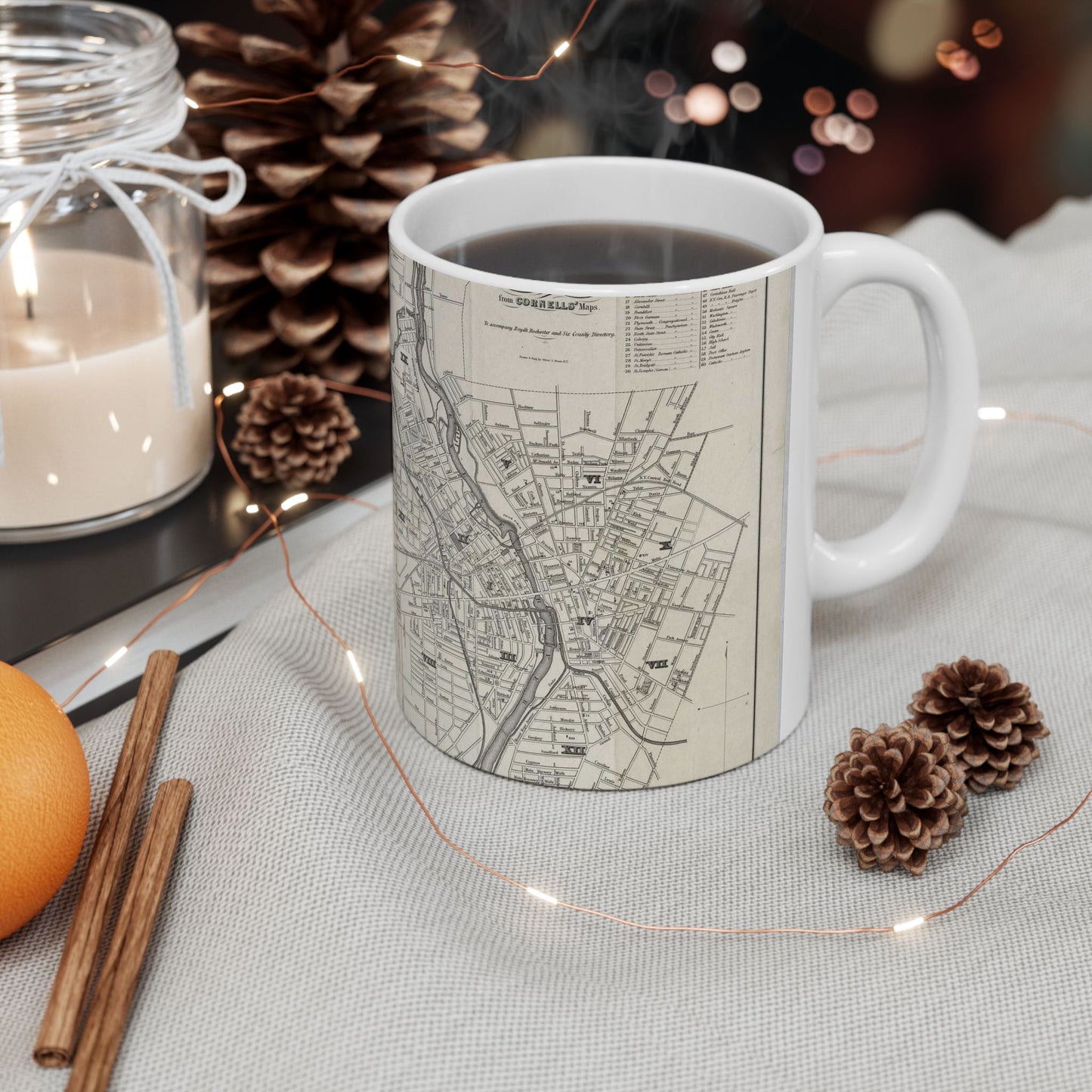 Map of the city of Rochester : from Cornells' Maps : to accompany Boyd's Rochester and six county directory / Beautiful Novelty Ceramic Coffee Mug 11oz