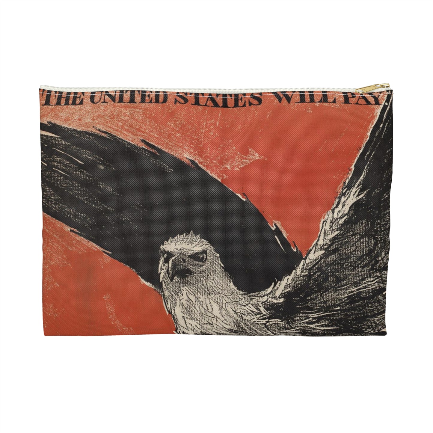 July Scribner's, "The United States will pay." Large Organizer Pouch with Black Zipper