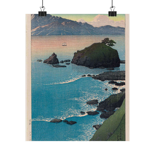 Tabi miyage dai isshū, Wakasa Kude no hama by Kawase Hasui High Quality Matte Wall Art Poster for Home, Office, Classroom