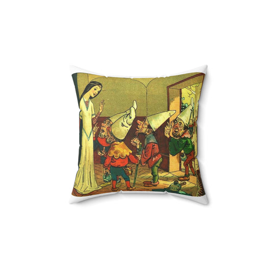 Franz Jüttner Schneewittchen 5 - Drawing. Public domain image. Decorative Accent Square Pillow