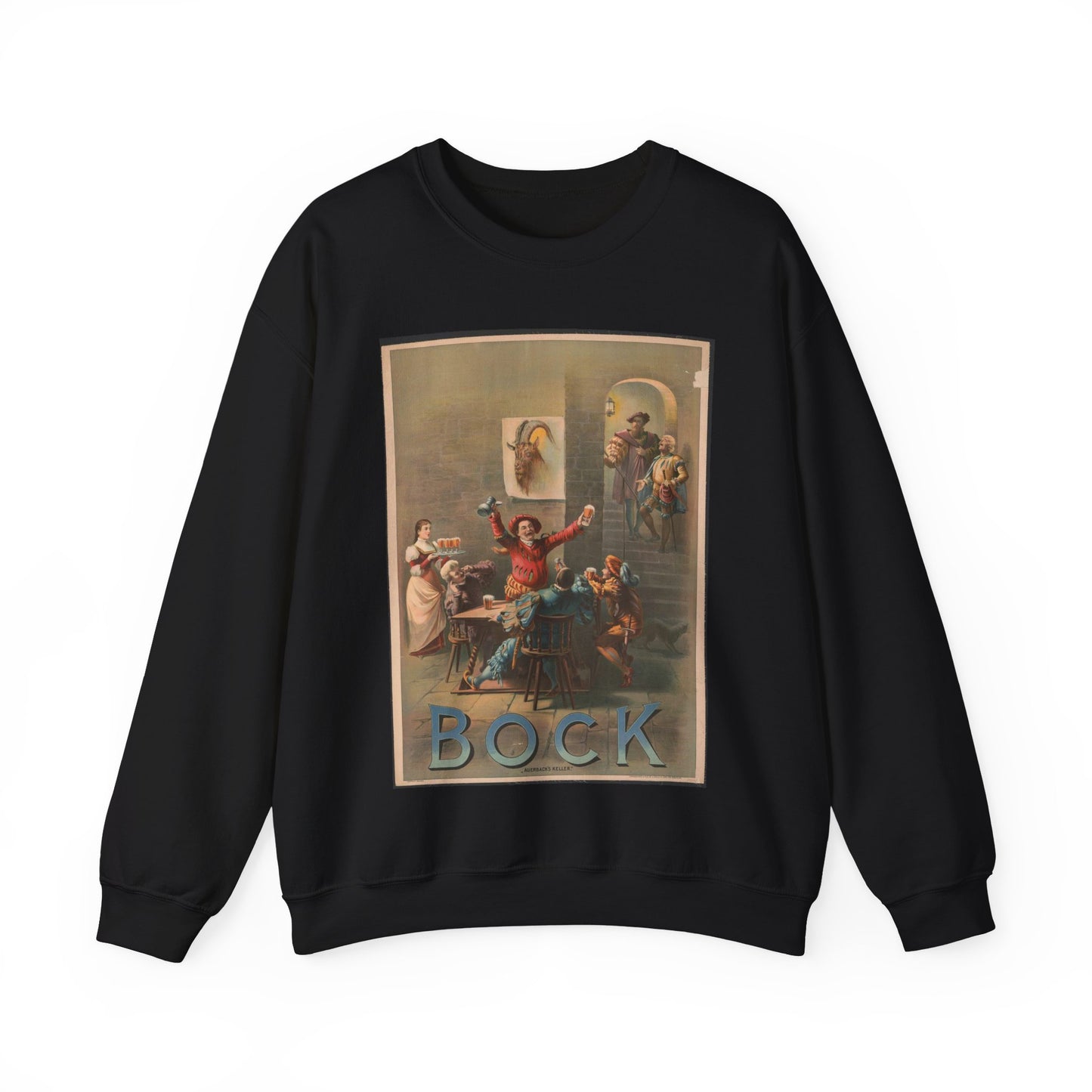 Bock, "Auerbach's keller" - Print, Library of Congress collection Black Heavy Blend Adult Crew Neck SweatShirt