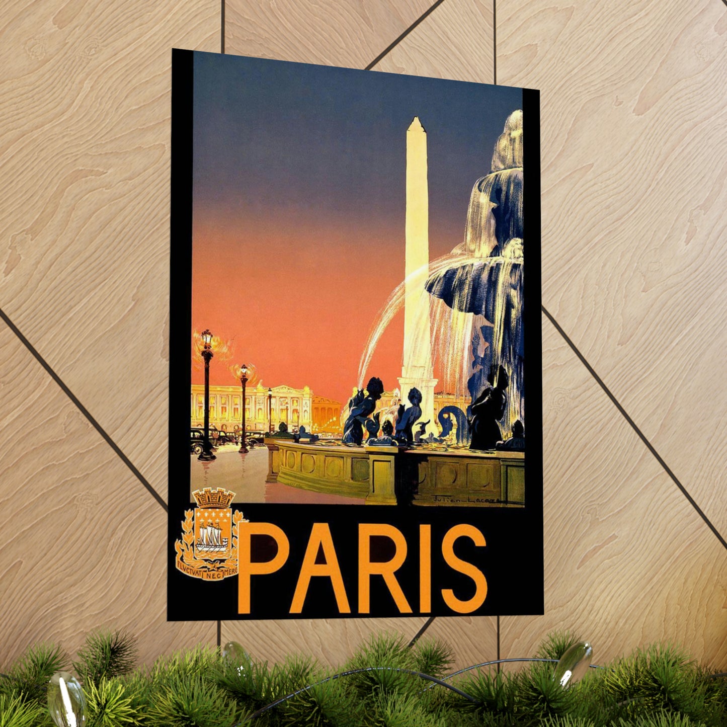 Paris. Vintage Travel Poster. - Art Deco public domain image High Quality Matte Wall Art Poster for Home, Office, Classroom