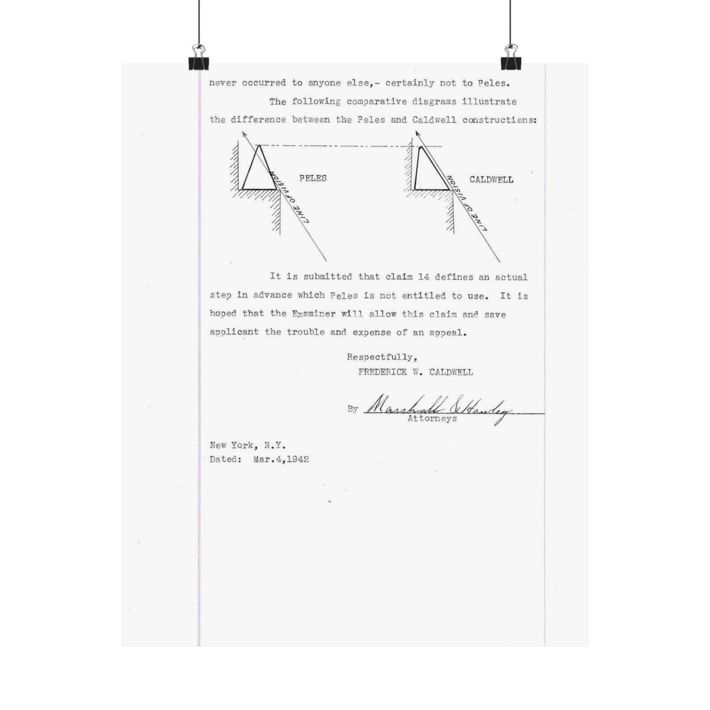 Patent Case File No. 2,298,194, Birdproofing, Inventor- Frederick W. Caldwell. - DPLA - 74c301010ed26c59dcbf62dd3cb26c47 (page 52) High Quality Matte Wall Art Poster for Home, Office, Classroom